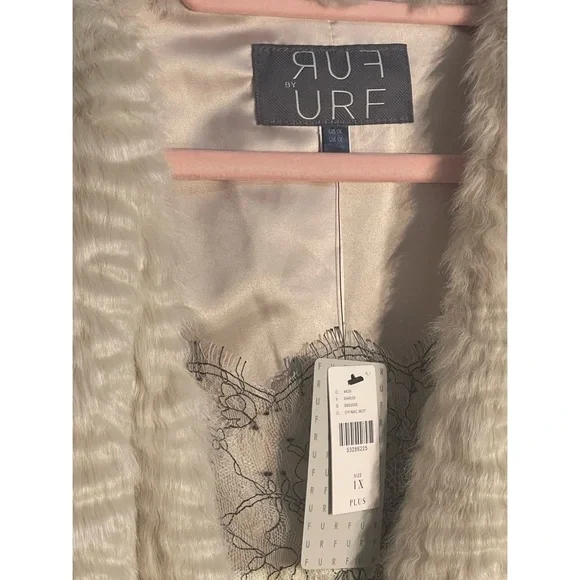 Anthropologie Noemie faux Fur Jacket Off White Color NWT SZ 1X - Picture 10 of 13